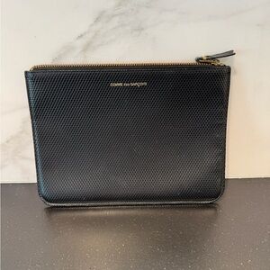 🖤 Comme des Garcons Black Textured Leather Pouch